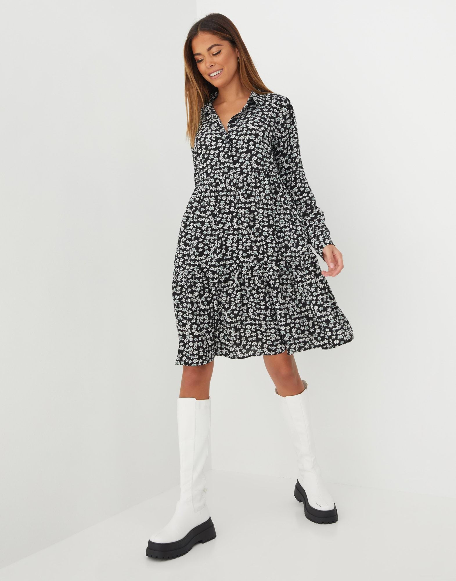 JDYPIPER L/S AOP SHIRT DRESS WVN DI