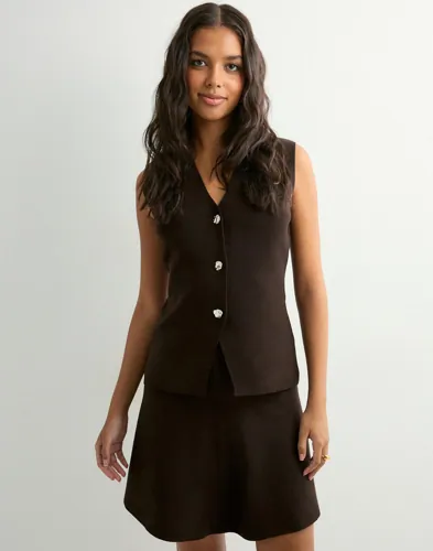 Neo Noir - Brun - Hanna Smooth Knit Skirt