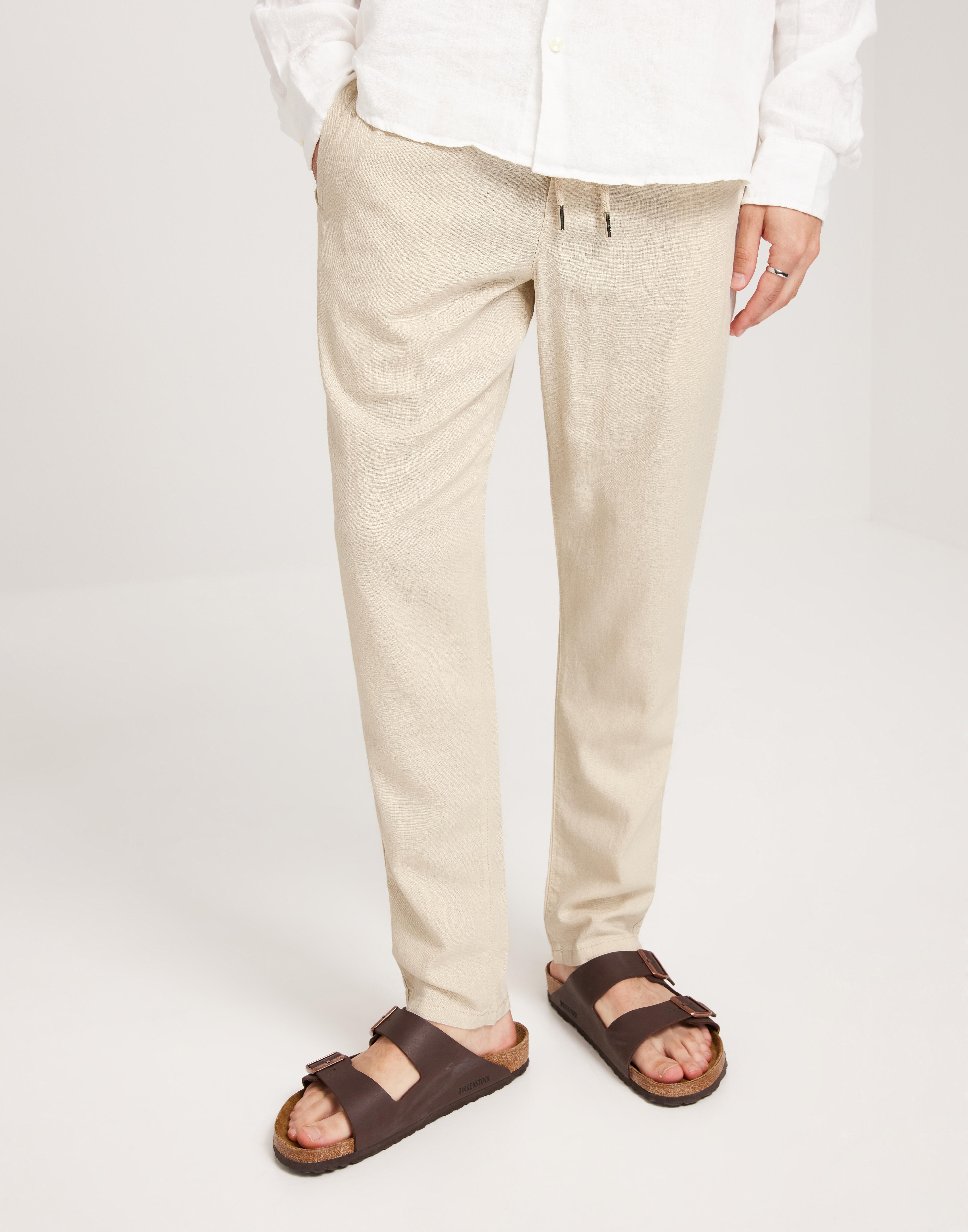 Solid SDTaiz PA Linen Pants Slacks Beige