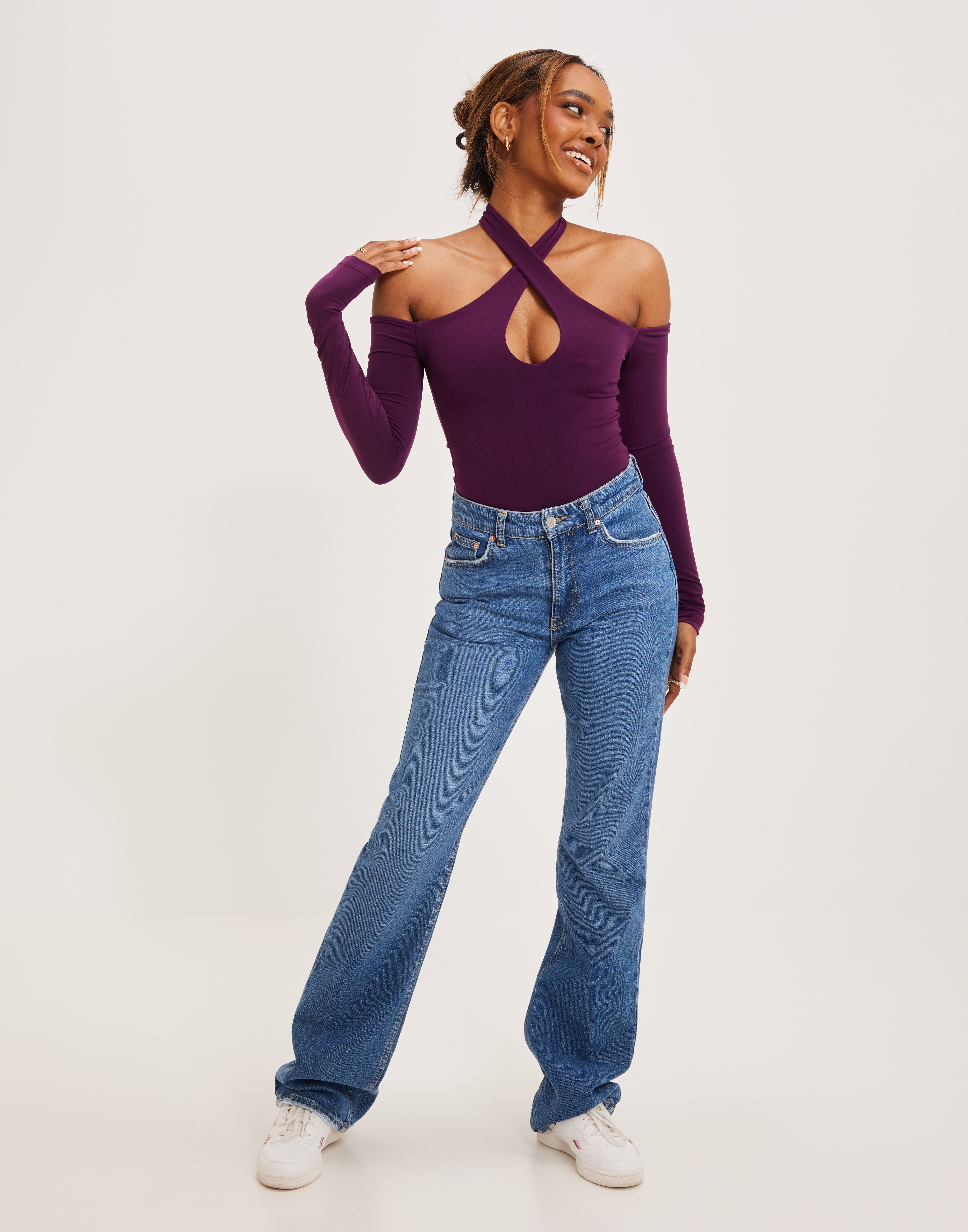 Buy Nelly Wrap Neck Top - Purple | Nelly.com