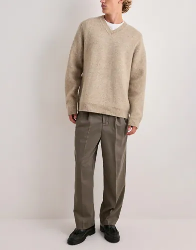 LES DEUX Melange V-neck Knit Stickade tröjor herr – bild 2