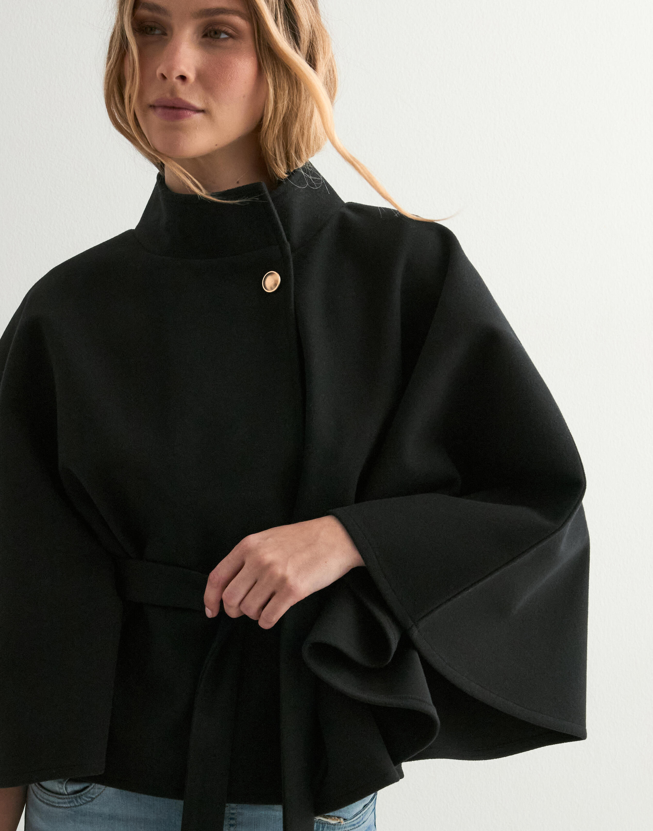 【新品未使用】IORE PONCHO COAT / BLACK Wool Poncho Coat - ALLSEAMS