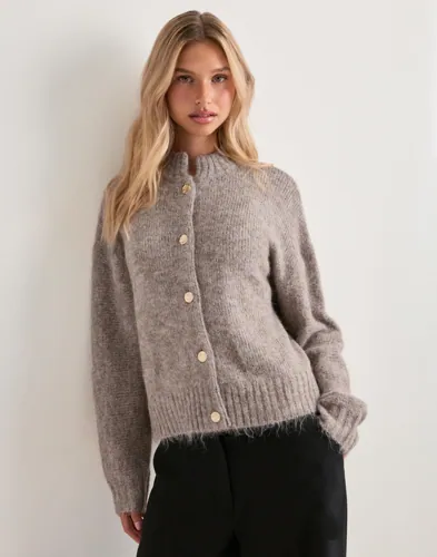Neo Noir - Beige - Taura Fluffy Knit Cardigan