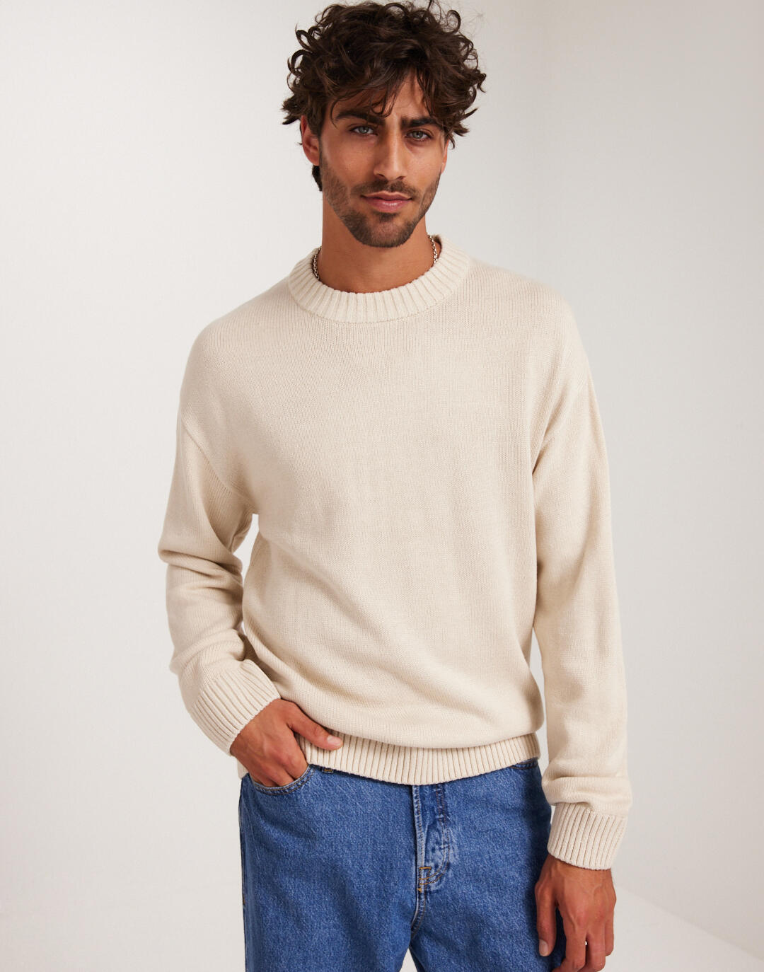 Buy Jack & Jones JJEJACK KNIT CREW NECK SN - Moonbeam | NLYMAN