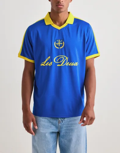 Les Deux Sweden Football Jersey Kortärmad piké Blå