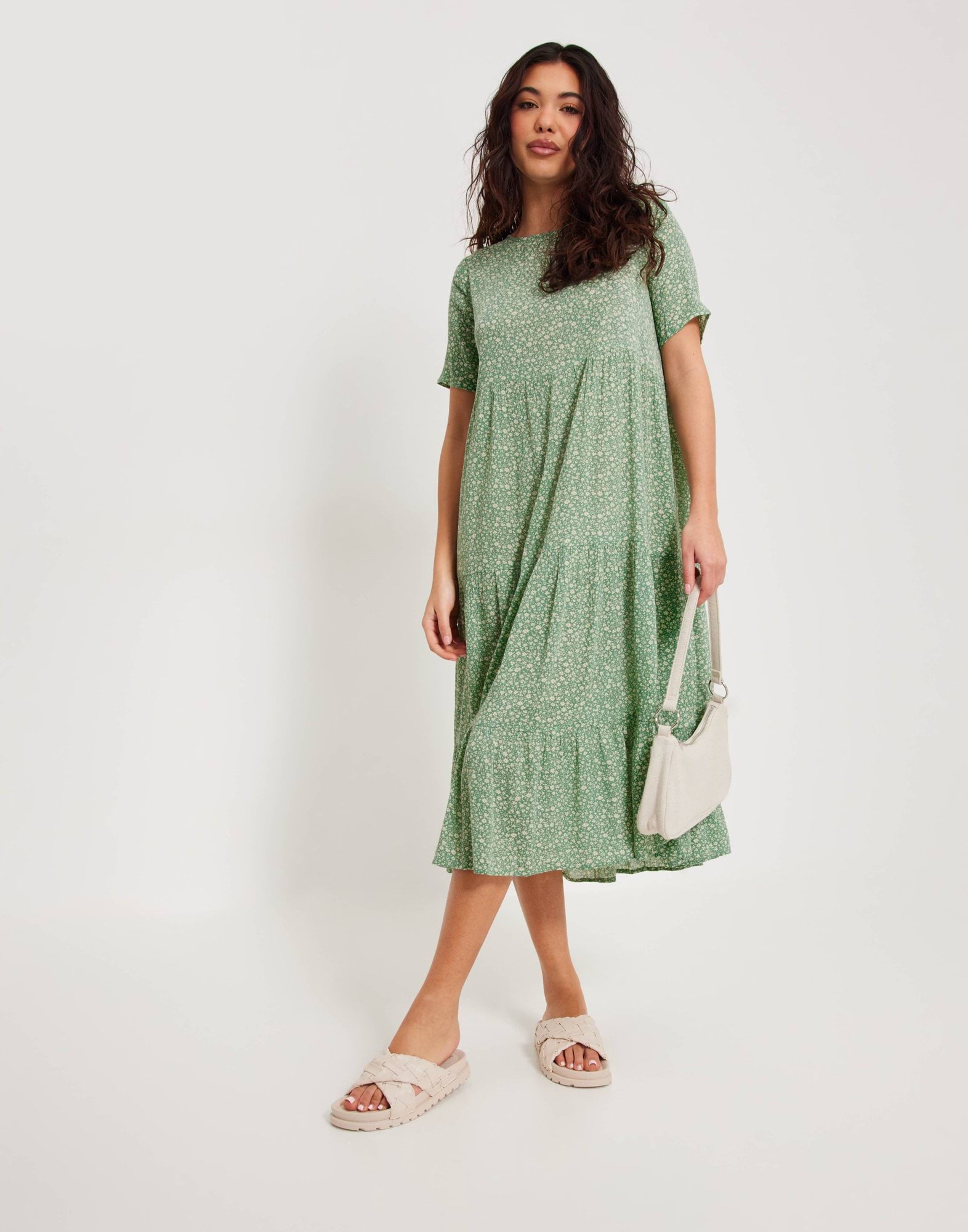 ONLY Onlhalia Abito Midi Donna - Viscosa Livaeco, Scollo A V, Con Bottoni - Foto 2