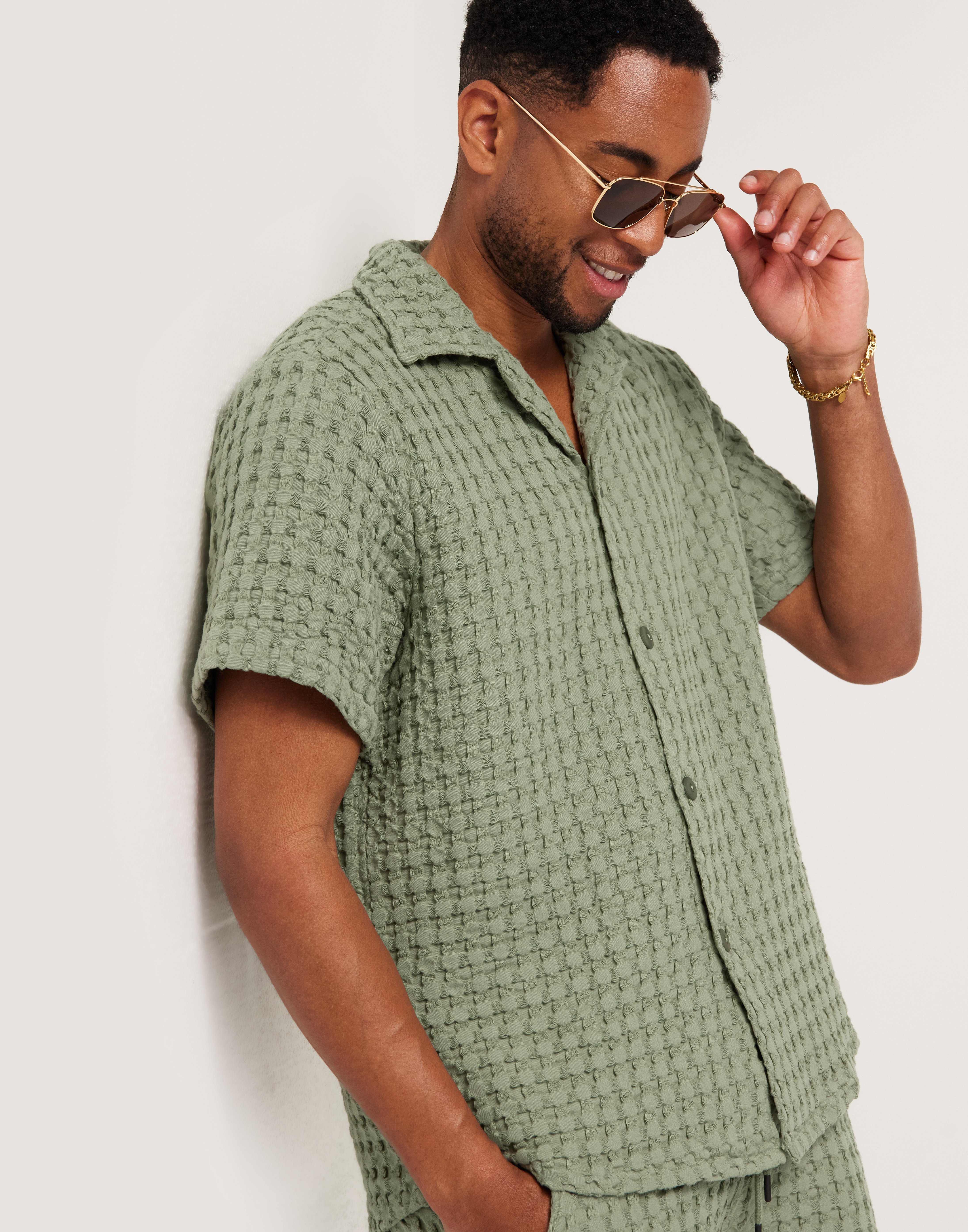 Buy OAS Cuba Waffle Shirt - Dusty Green | NLYMAN