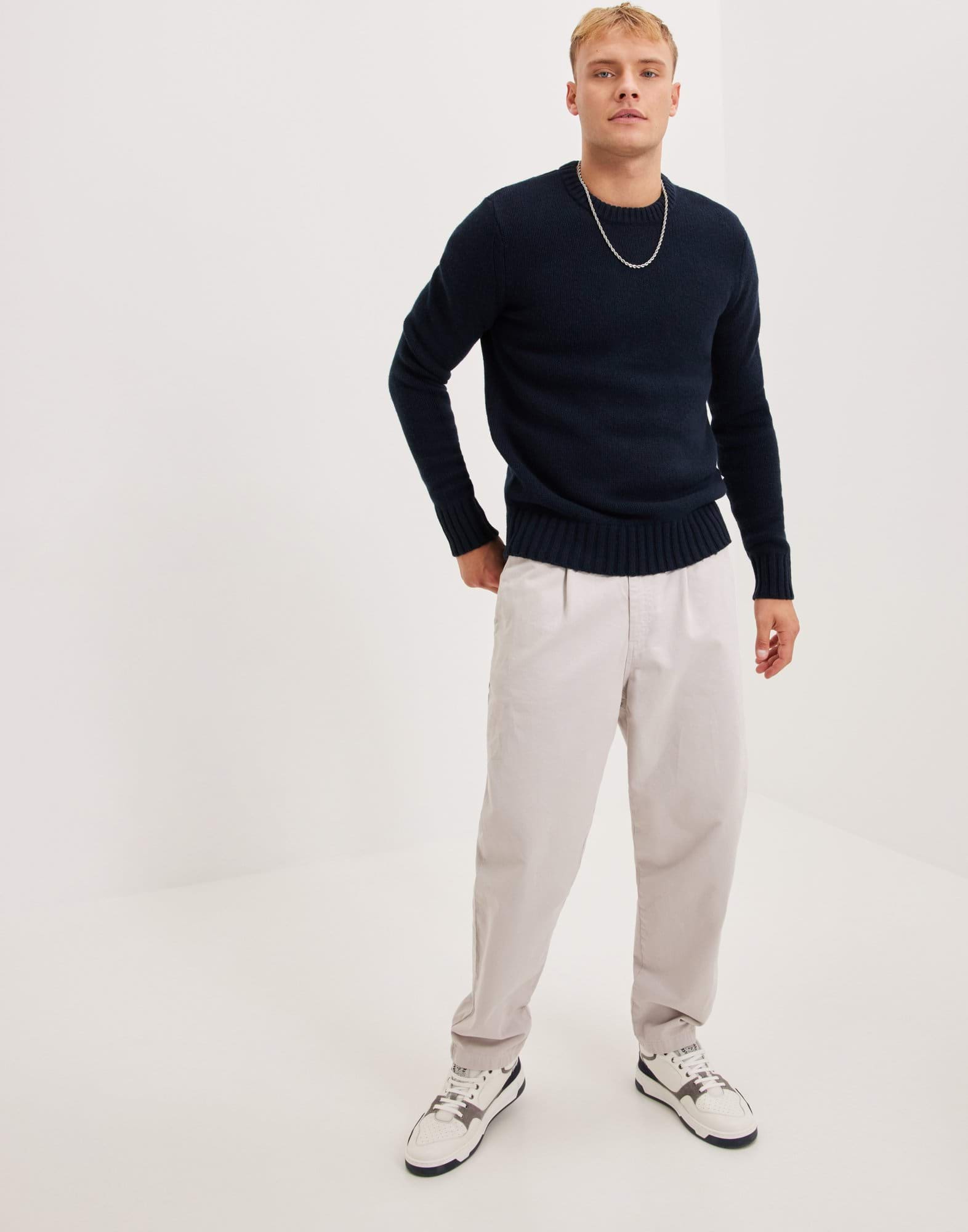 SLHSOLO LS KNIT CREW NECK W