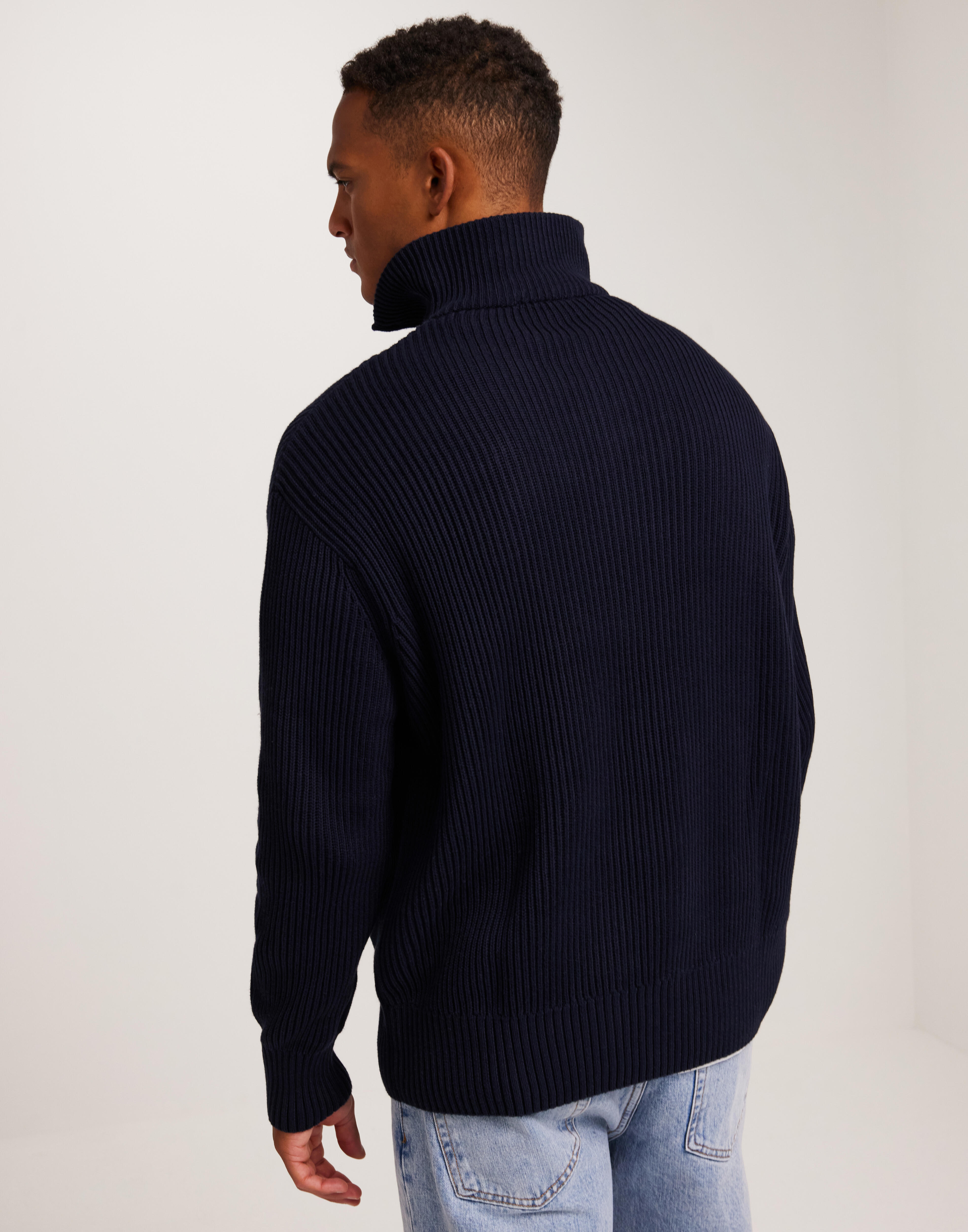 Buy Selected Men SLHDRY LS KNIT RELAXED HALF ZIP - Sky Captain