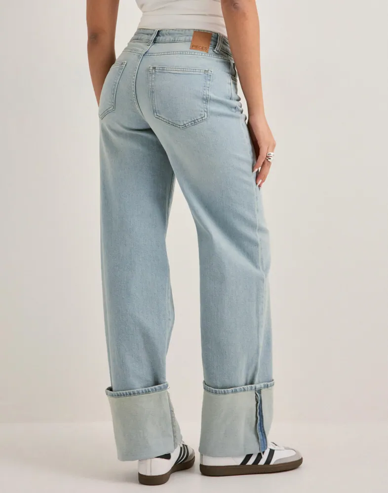 Pcsilke Mw Fold Up Denim Jeans