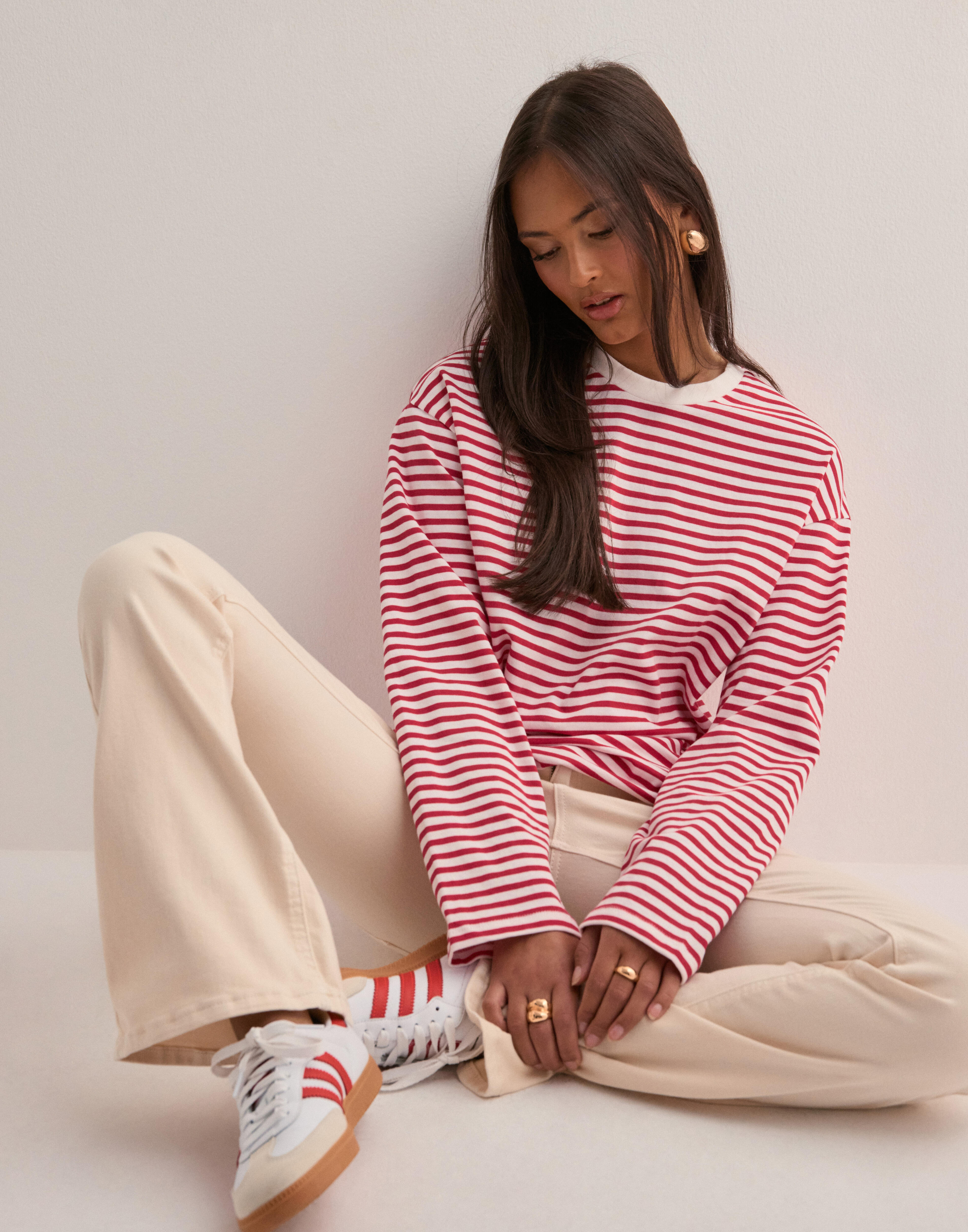 Pieces PCSADIE LS TOP JRS NOOS - cloud dancer