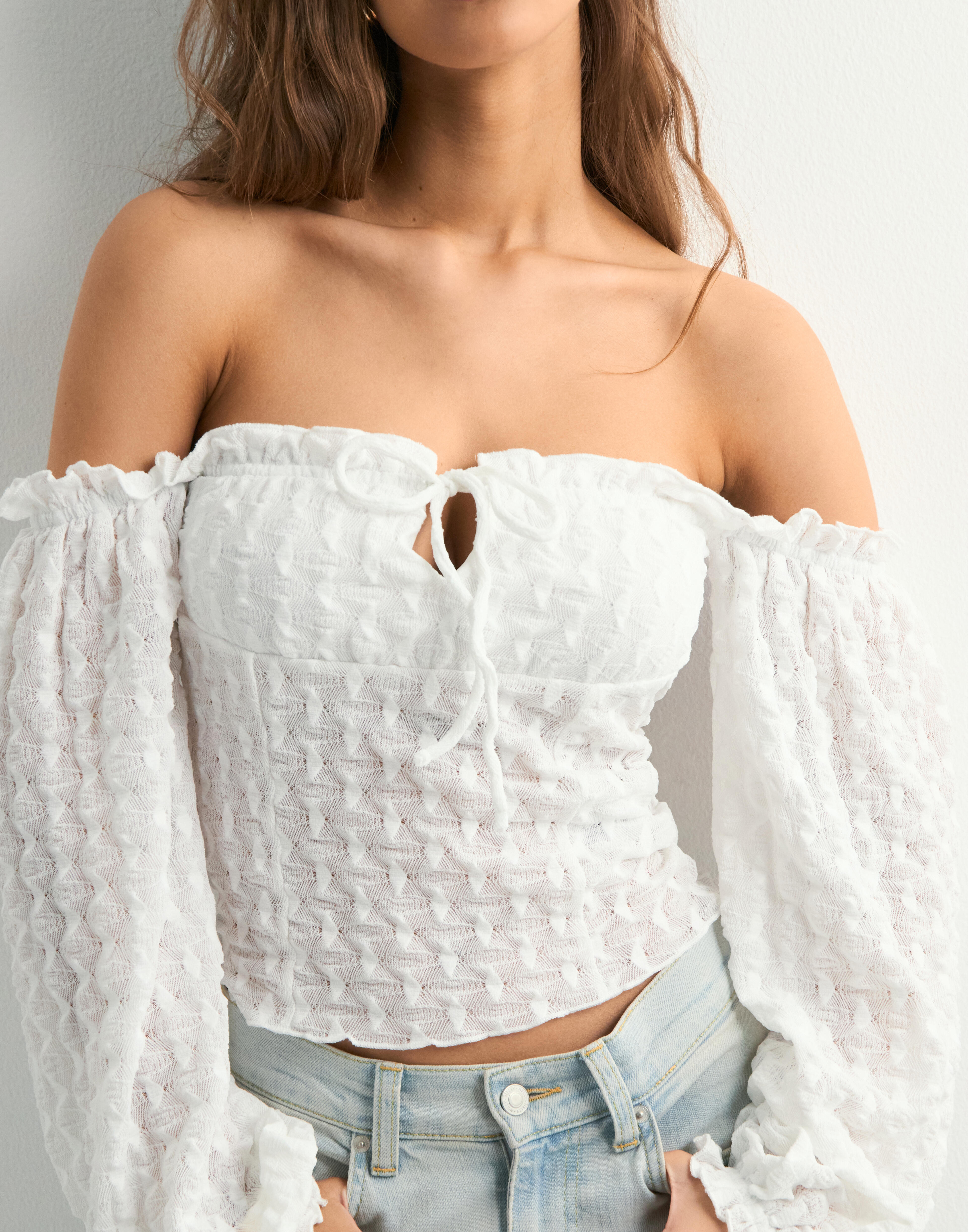 Buy Nelly Lace Off Shoulder Top - White | Nelly.com