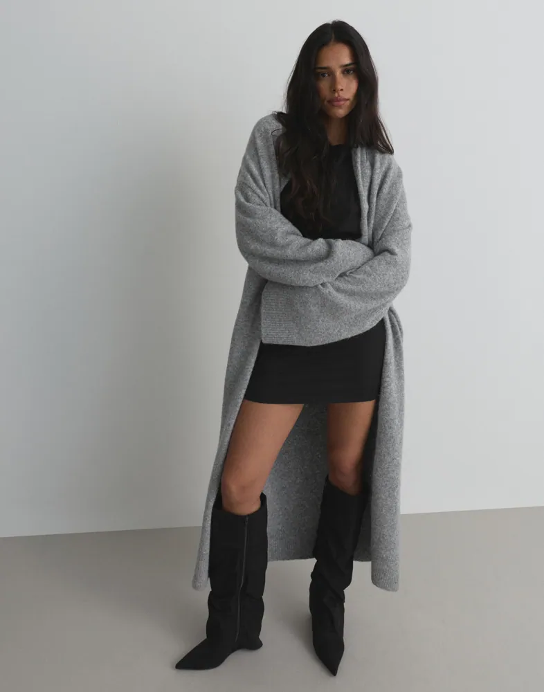 Oversized Cardigan Grauer Long Cardigan Outfit Grauer Parka Schal