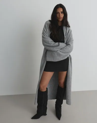Nelly - Grå - Long Knit Cardigan