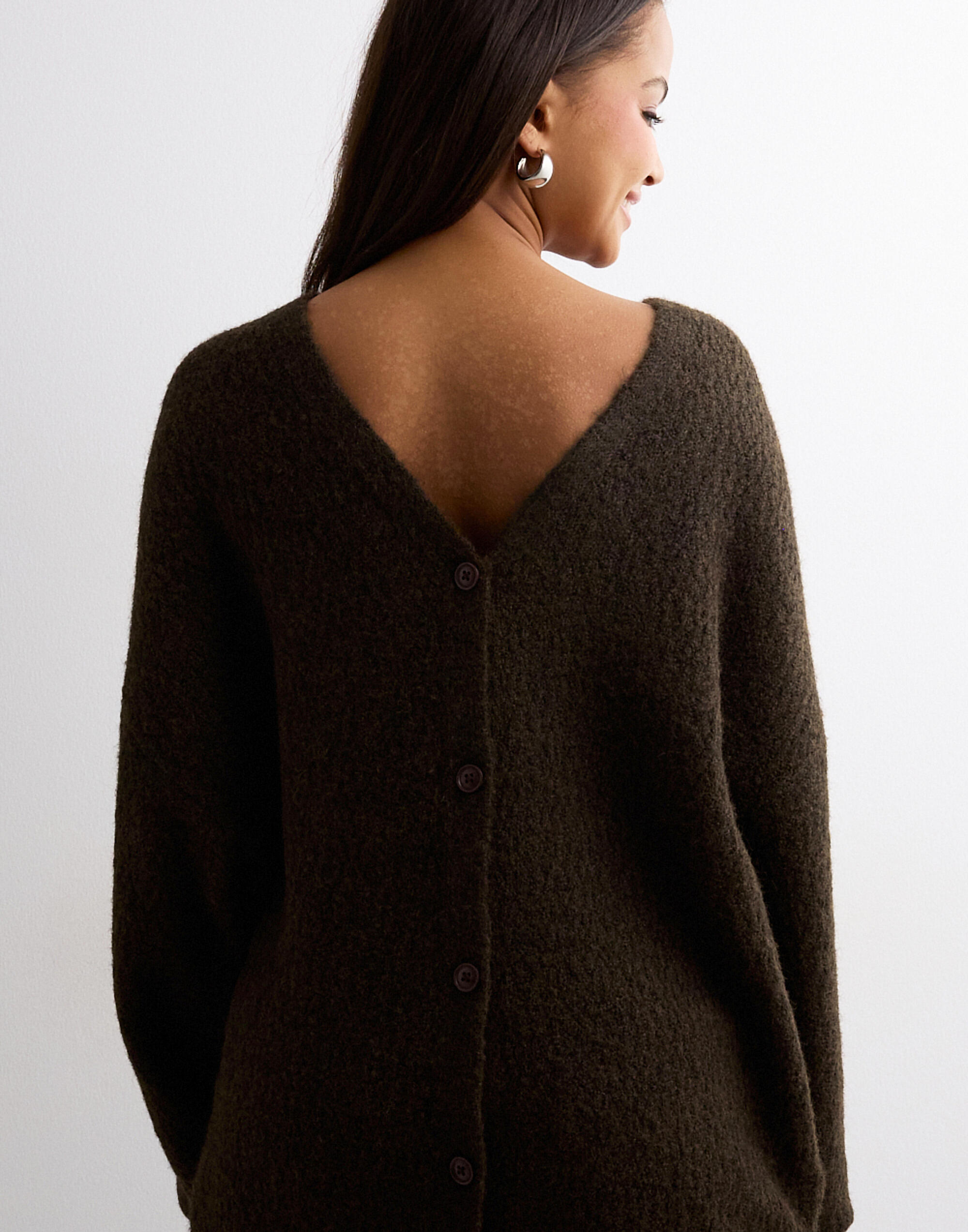 Buy Nelly Volume Knit Cardigan - Brown | Nelly.com