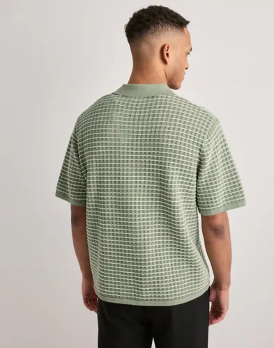 JACK & JONES Jornantucket Knit Split Neck Polo S Kortärmad piké pikéer herr – bild 3