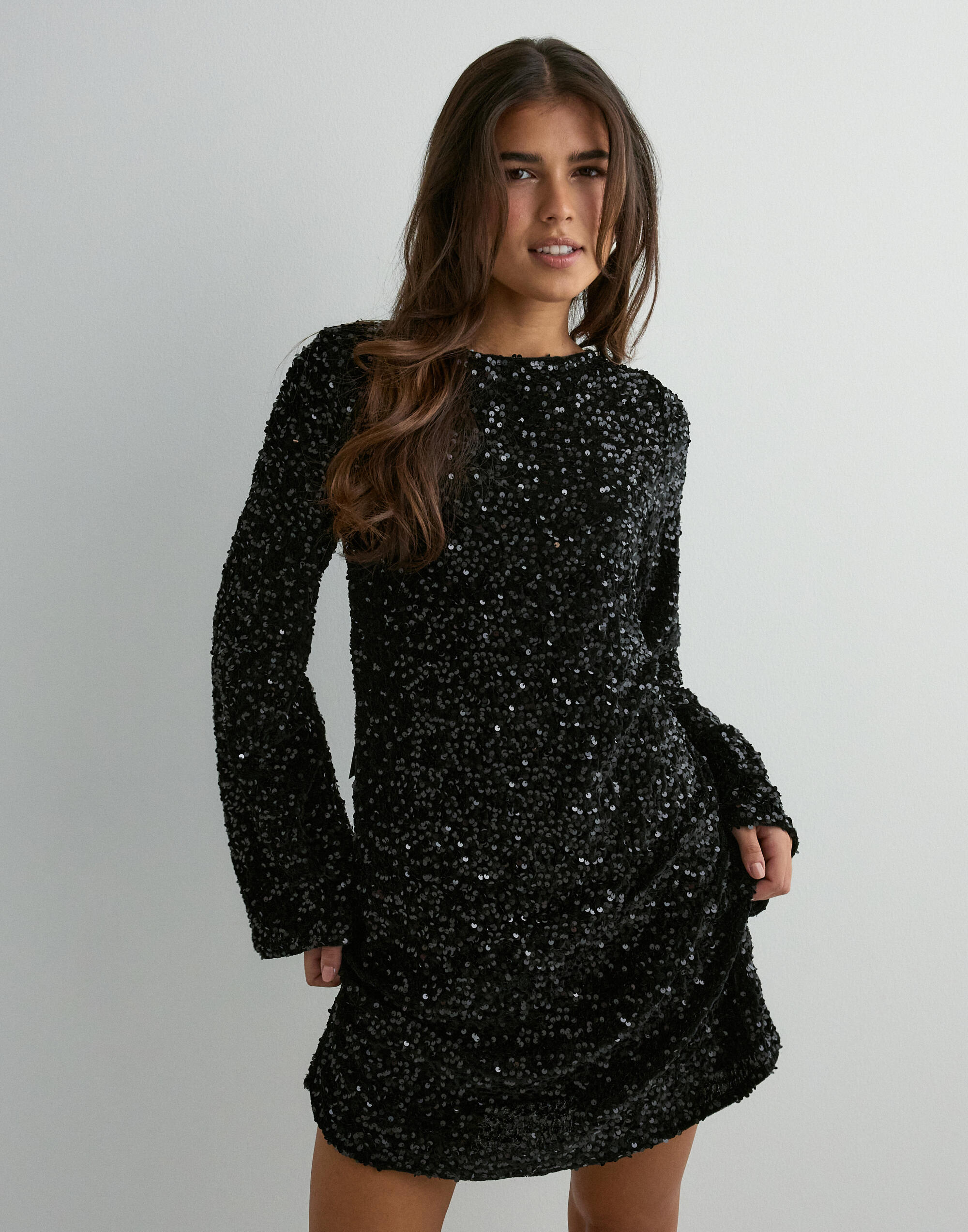 Pieces dam klänning PCKAM - Black Black sequins
