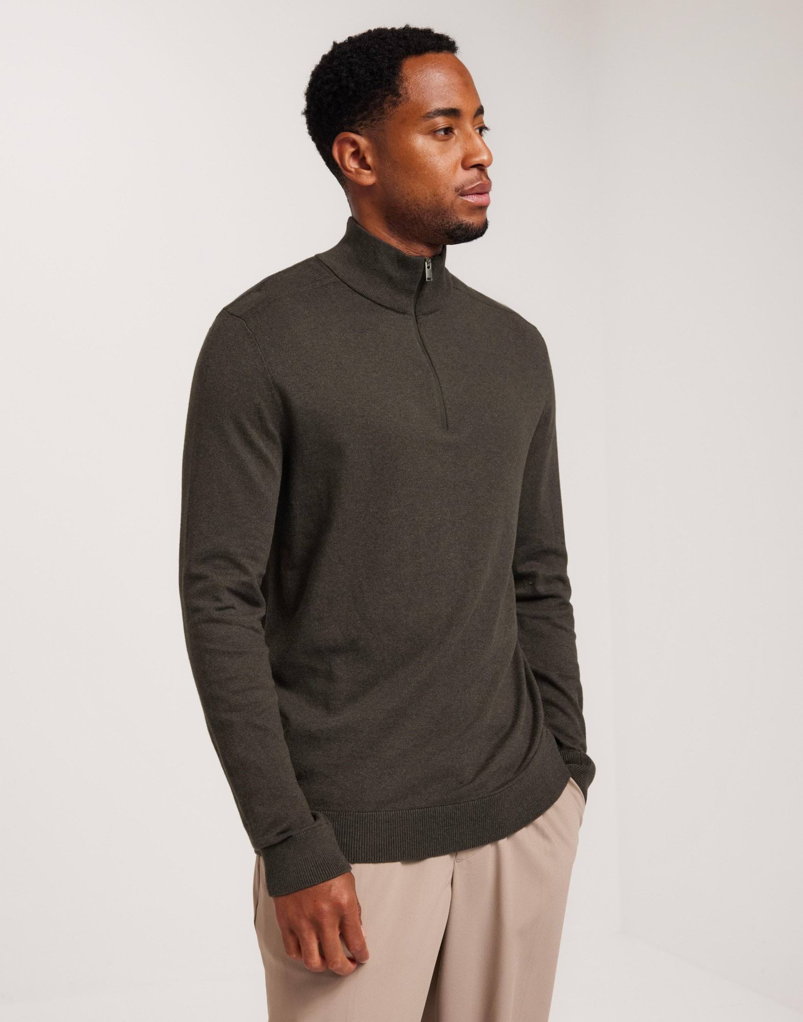 SLHBERG HALF ZIP CARDIGAN NOOS