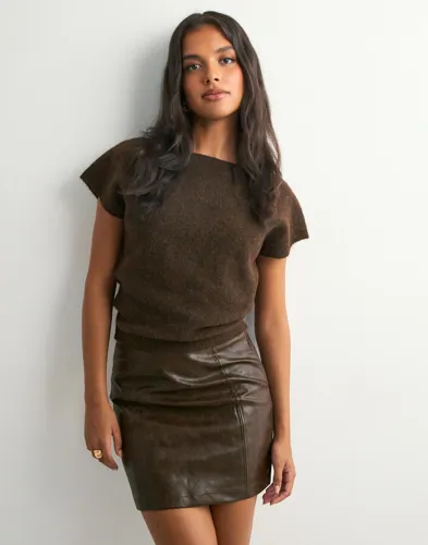 Only - Brun - Onleverle Hw Faux Leather Skirt Pnt