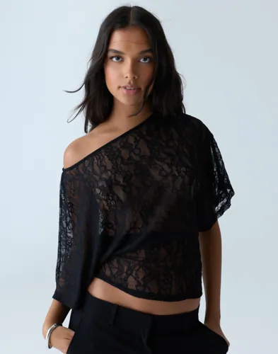 Nelly - Sort - Wide Sleeve Lace Top