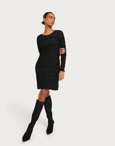Pieces - Sort - Pclola Ls O-Neck Short Dress
