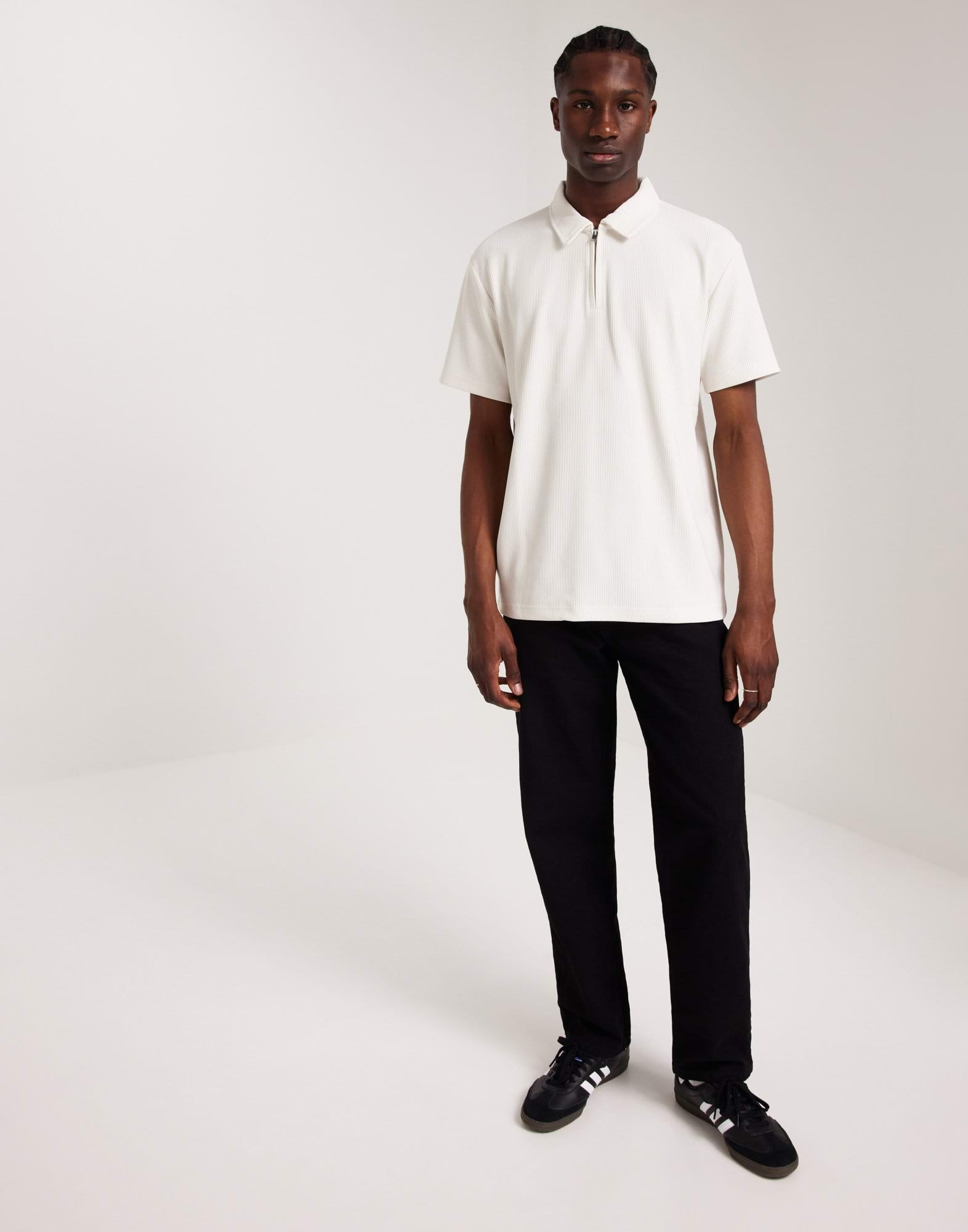 SLHRELAX-PLISSE HALF ZIP SS POLO EX