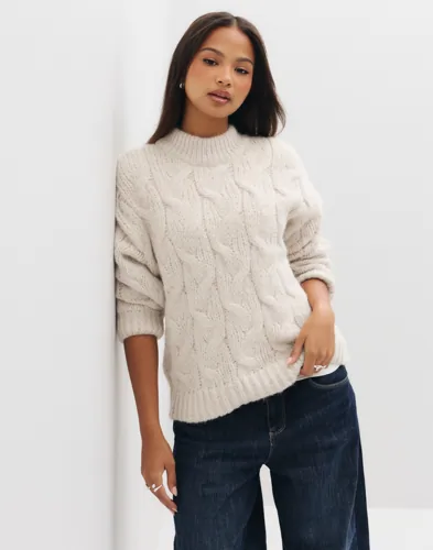 VERO MODA Vmmaybe Ls High Neck Cable Pullover stickade tröjor dam – bild 3