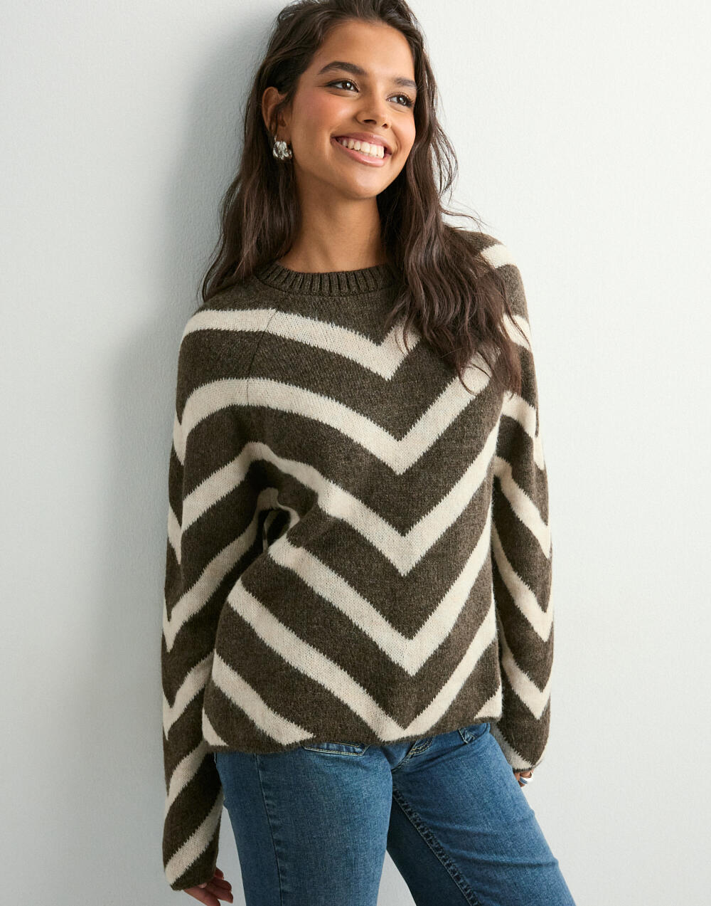 ONLY ONLELIZA L/S Pullover KNT Noos Pull-Over, Mermaid/Strepen: Whitecap Grijs, XS voor dames, Zeemeermin/Strepen: gebroken wit, XS