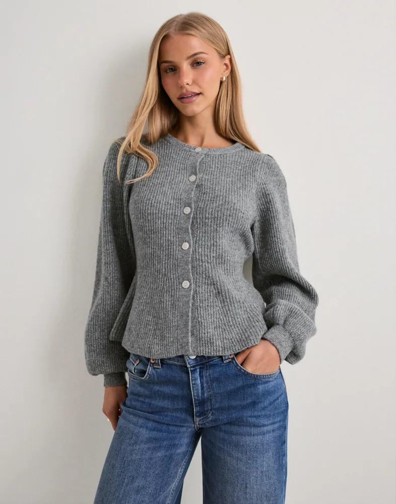 Pcsilly Ls Puff Knit Cardigan Noos
