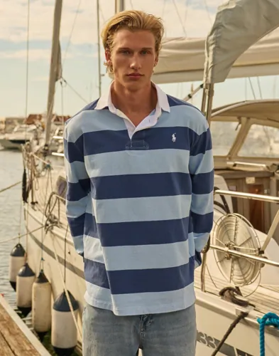 Polo Ralph Lauren Ls Rugby M3-long Sleeve-knit Långärmad piké Blå