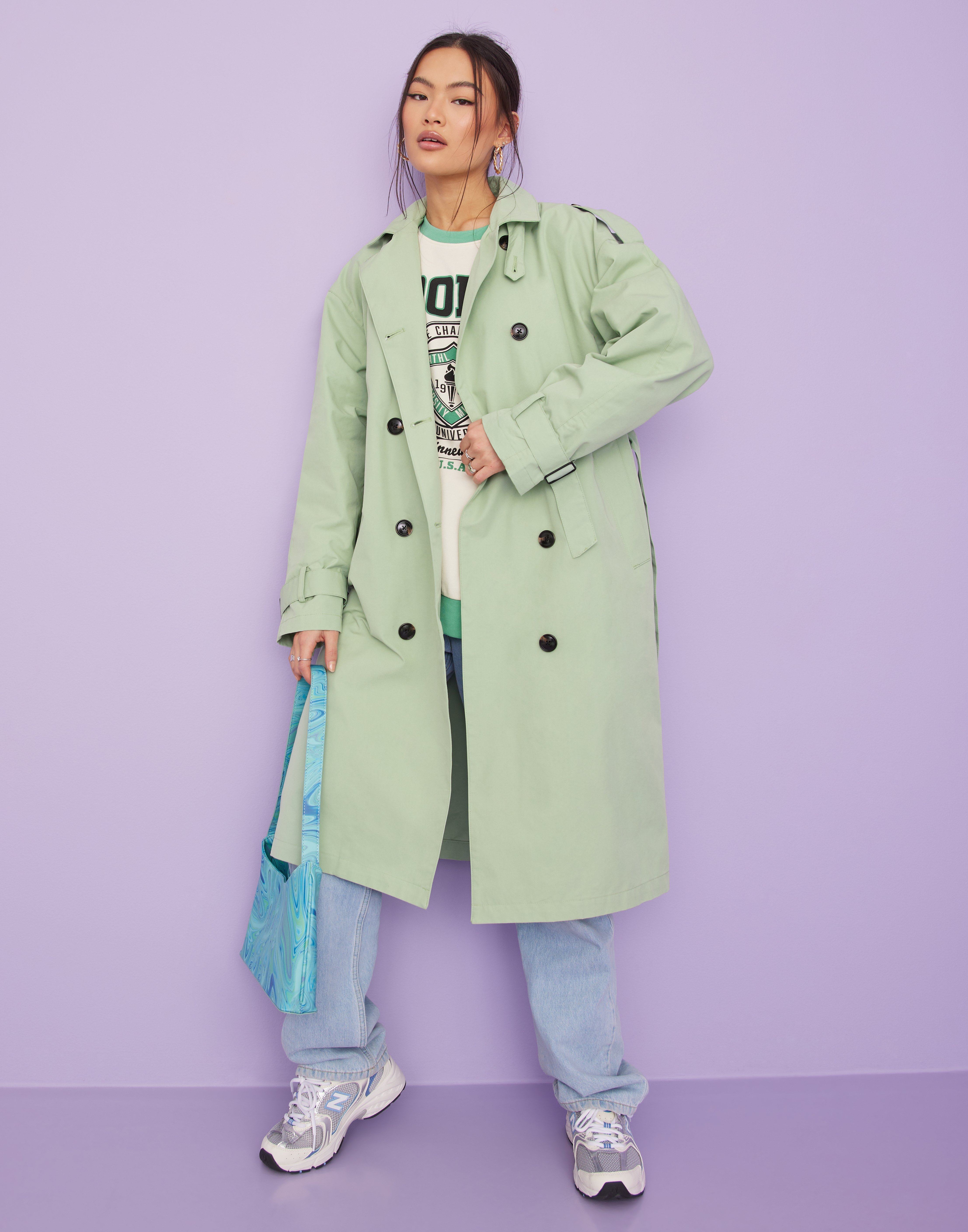 Buy JJXX JXCHOICE TRENCHCOAT NOOS OTW - Smoke Green | Nelly.com