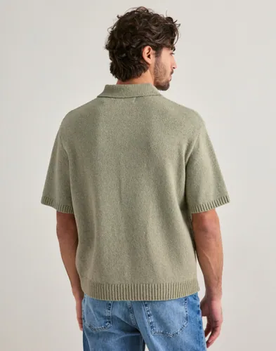 JACK & JONES Jorcatskills Knit Ss Split Neck Pol Kortärmad piké pikéer herr – bild 3