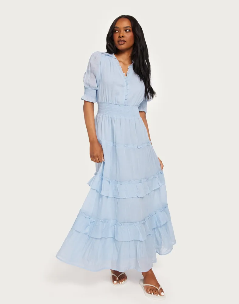 neo noir blue dress Ada S Voile Dress Light Blue main image 1