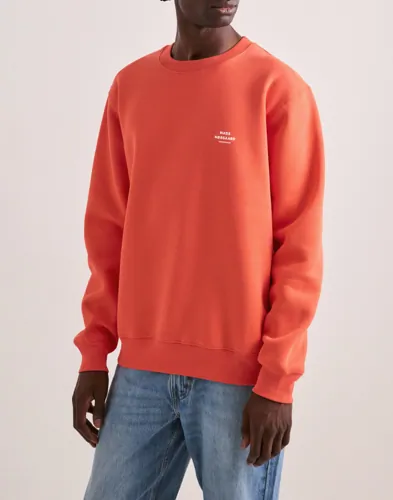 Mads Nørgaard Standard Crew Logo Sweat Sweatshirts Röd