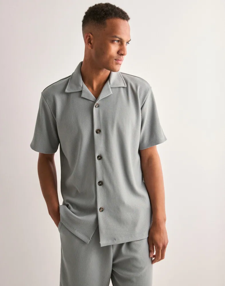 Slhloose-Plisse Resort Ss Shirt Ex Kortärmade skjortor