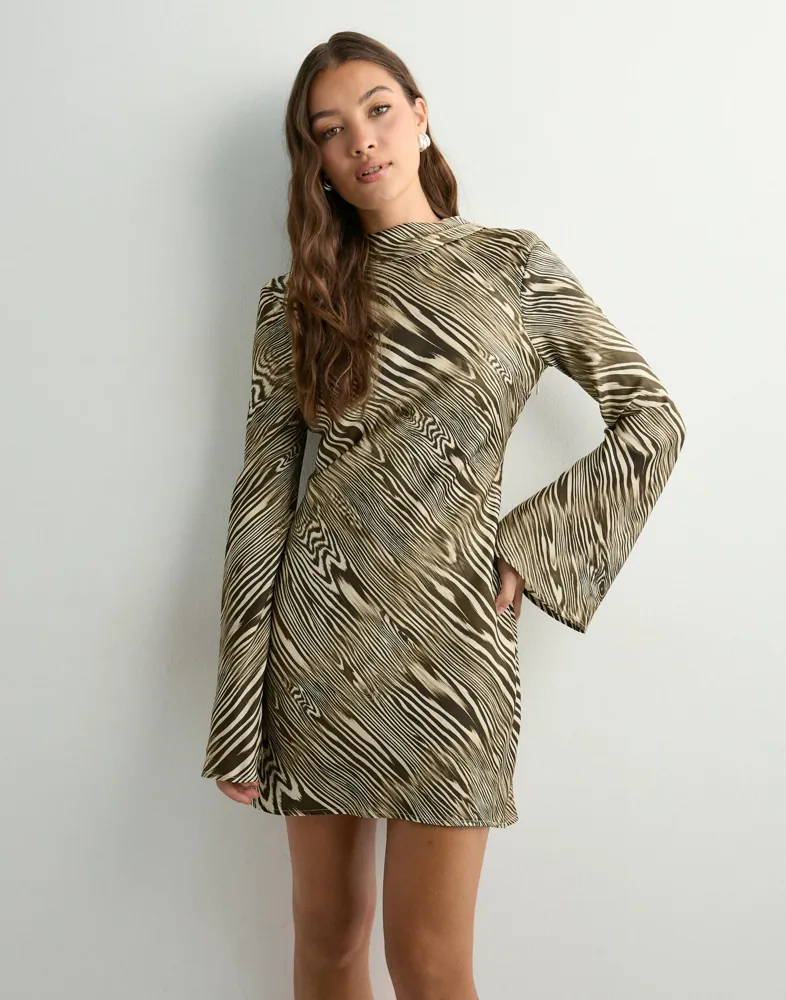 Malina - Beige - Cezanne Low Back Satin Mini dress 1