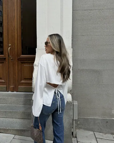 Nelly - Hvid - Sassy Satin Blouse