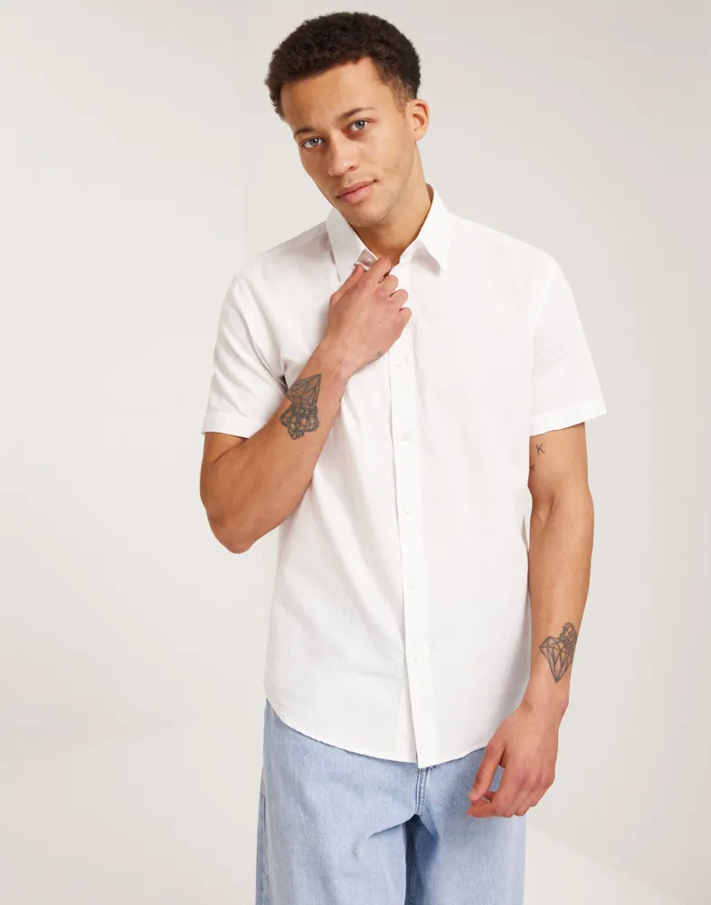 SLHREGNEW-LINEN SHIRT SS CLASSIC