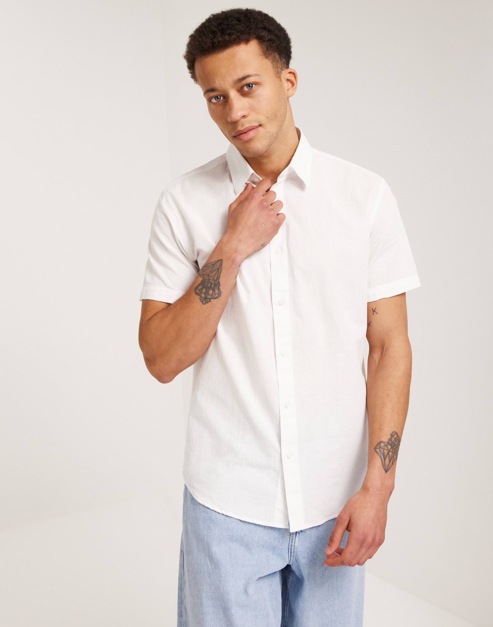 SLHREGNEW-LINEN SHIRT SS CLASSIC W