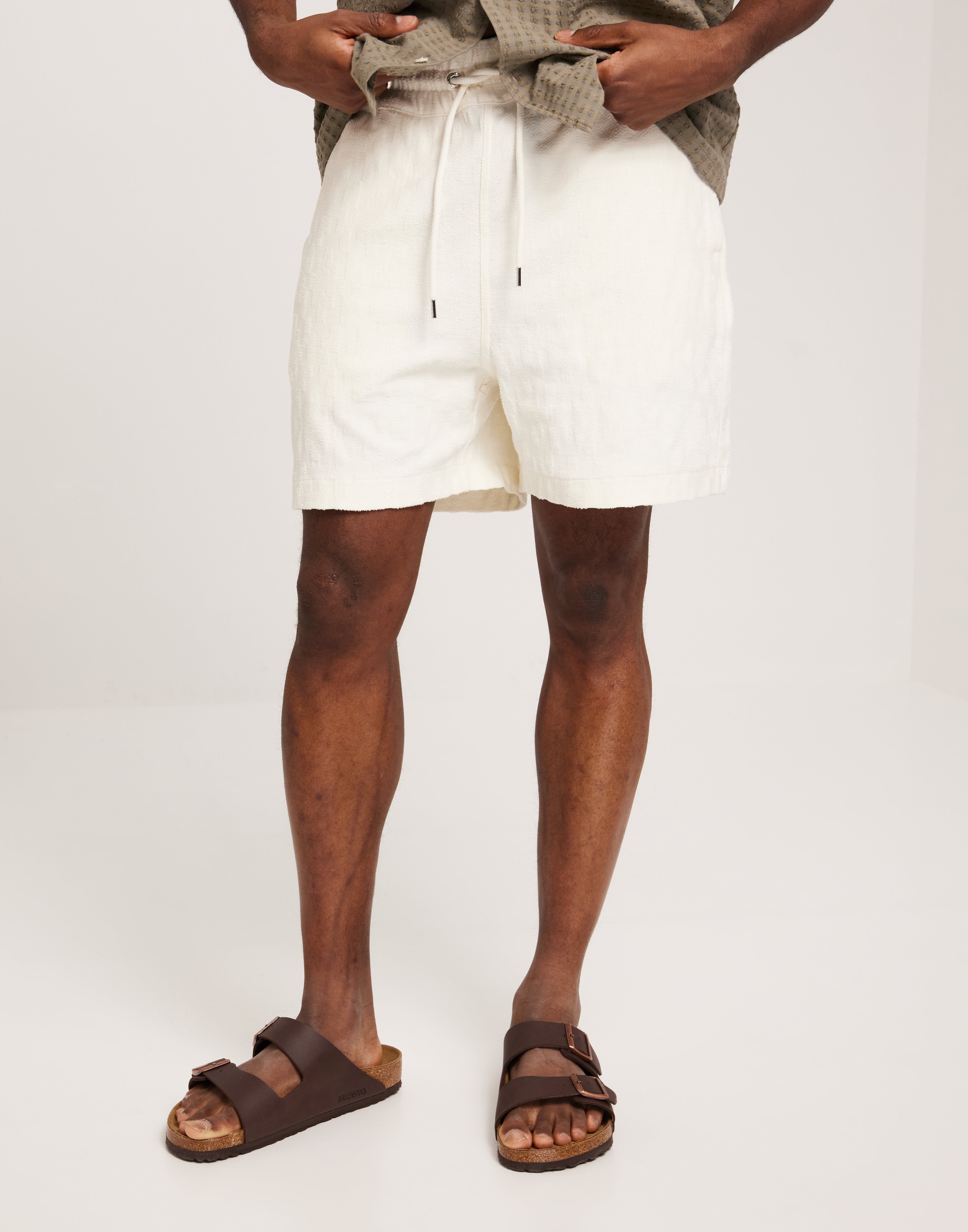 Gant Terry Jacquard Shorts Joggingshorts Hvid