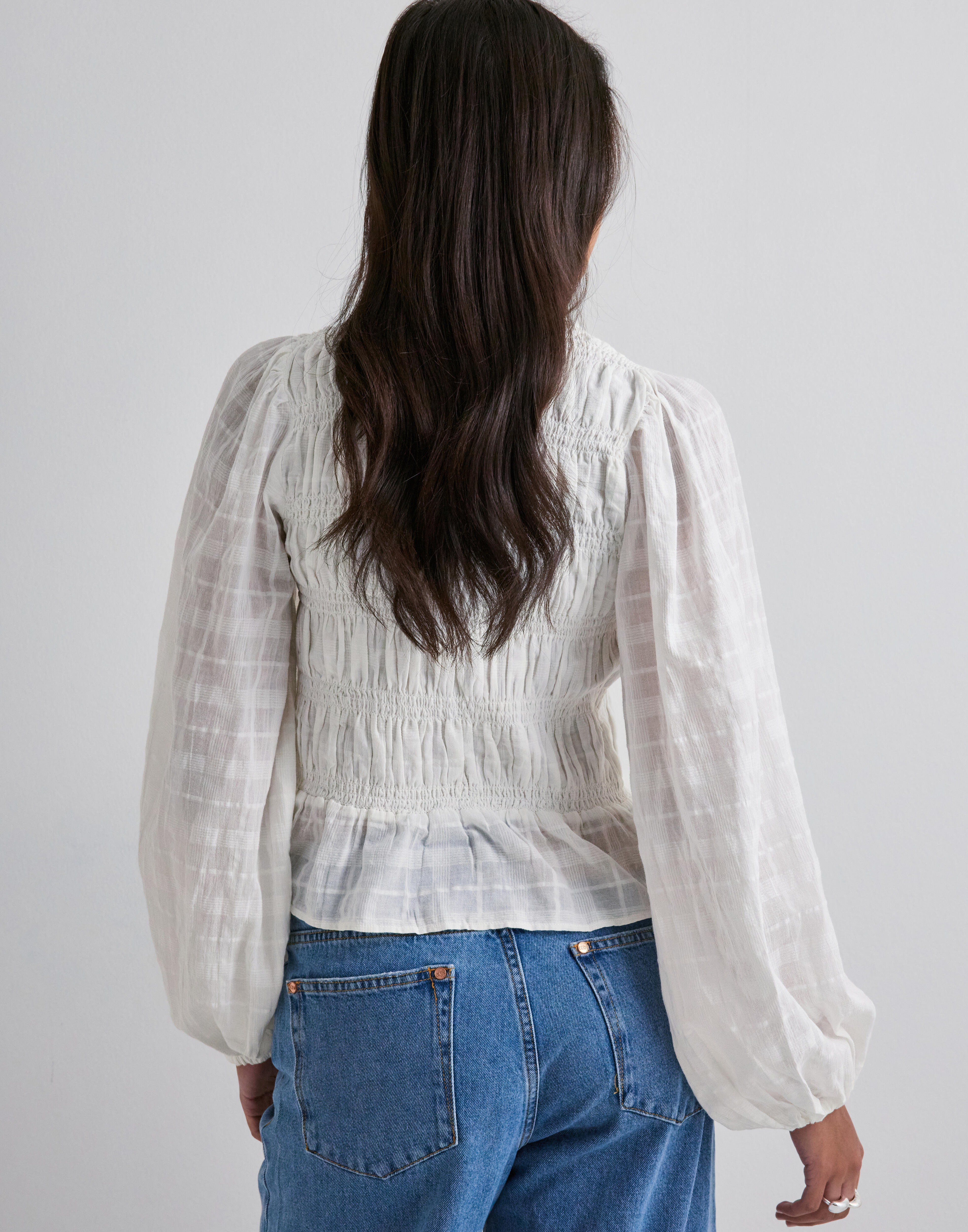Buy Gina Tricot Smock blouse - White | Nelly.com