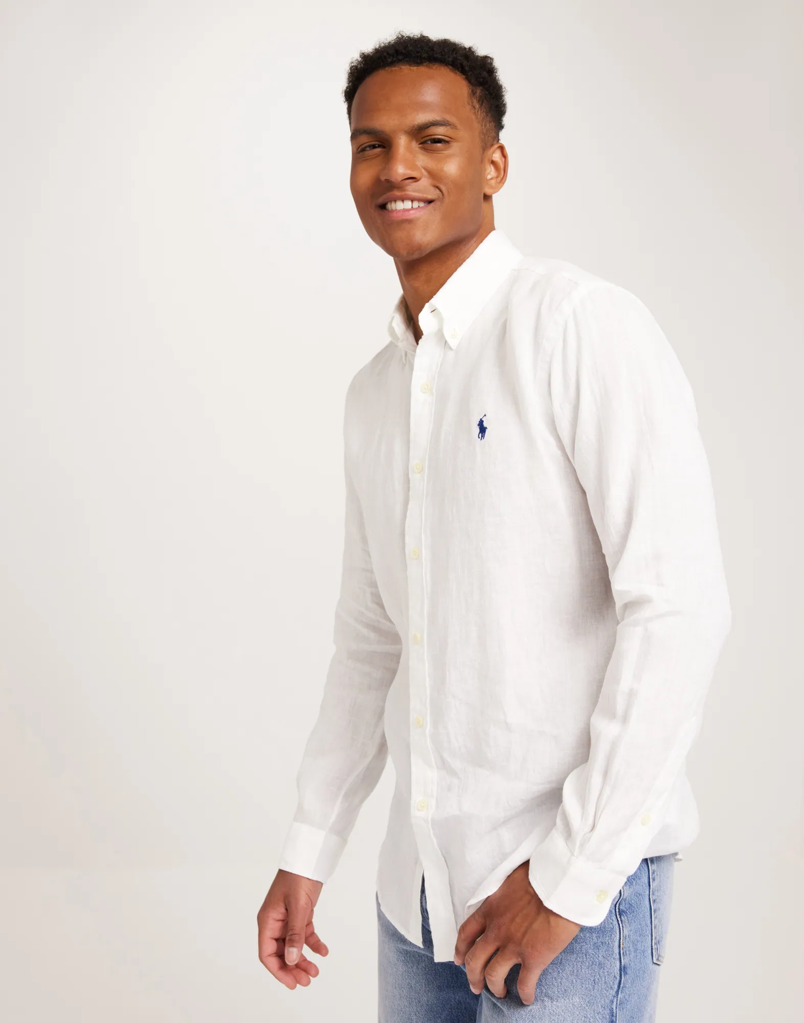 Buy Polo Ralph Lauren 100% LINEN SHIRT LONG SLEEVE-SPORT - White 