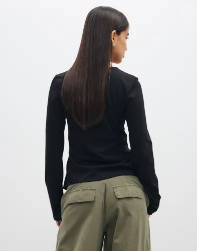VERO MODA Vmcami Ls Boatneck Rouching Top Jrs långärmade t-shirt dam – bild 3