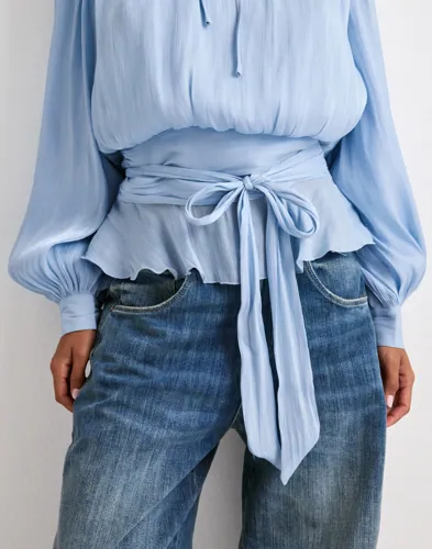 VERO MODA Vmelisa Ls Detail Top Wvn Exp blusar dam – bild 3