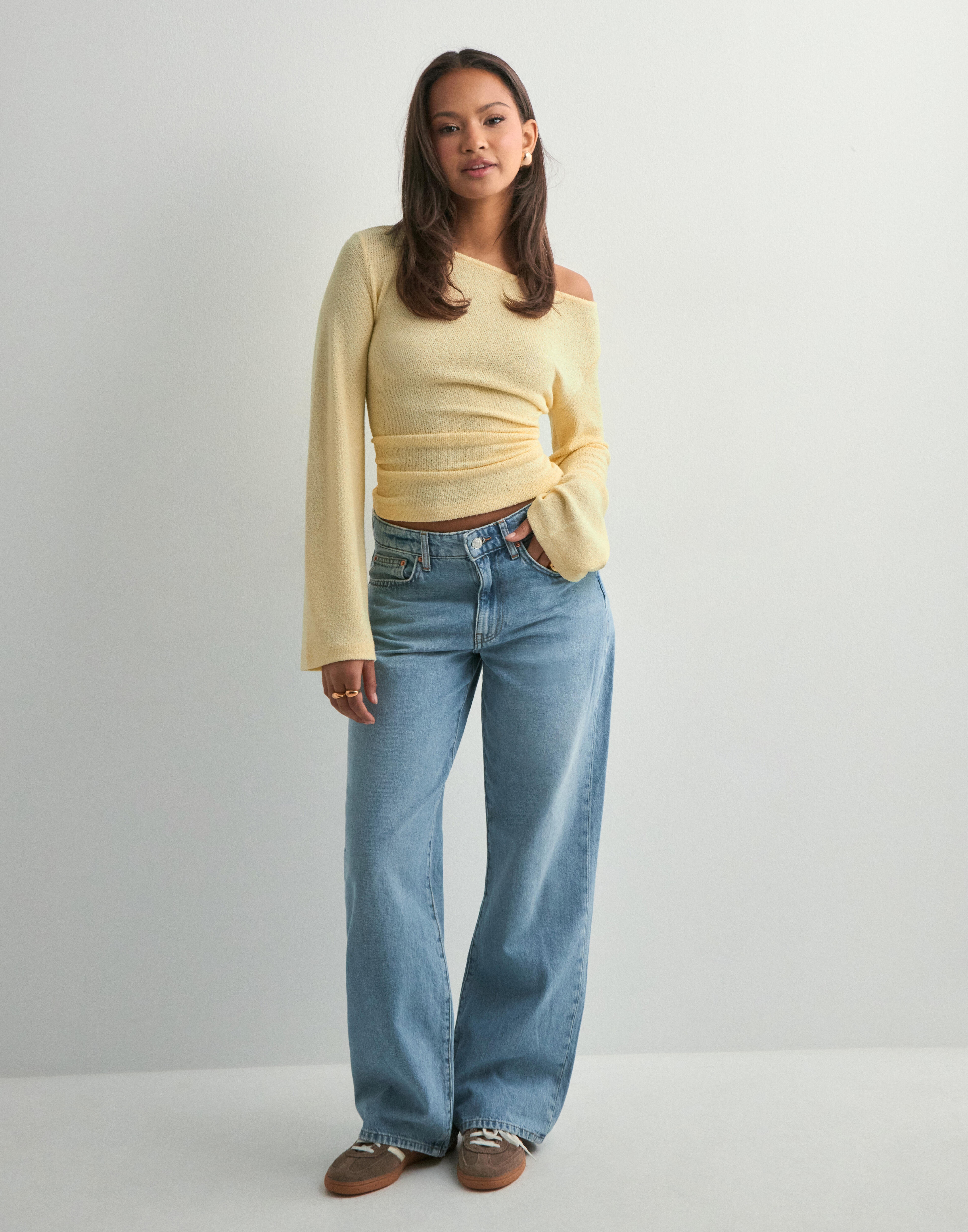 Buy Gina Tricot Perfect wide jeans - Light Blue | Nelly.com