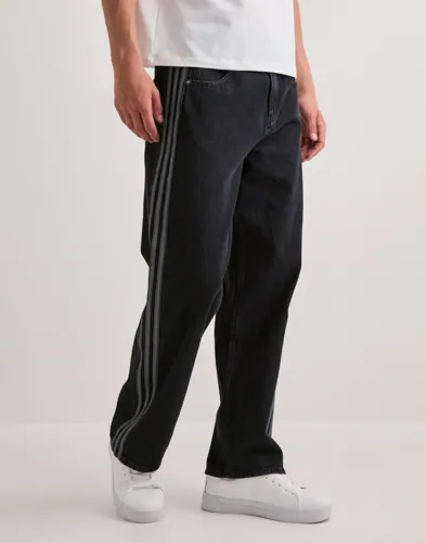 Adidas Originals svarta Firebird-jeans för herr med vida ben