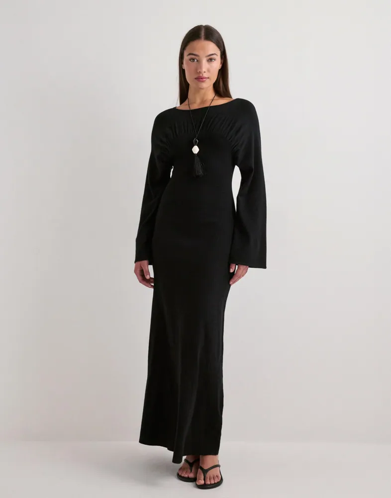 black fitted knit dress Emerson Knit Dress
