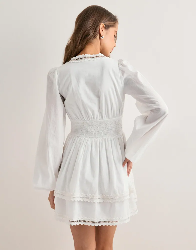 Buy Nelly Fine Little Flounce Dress - White | Nelly.com Buy Nelly Fine Little Flounce Dress - White | Nelly.com