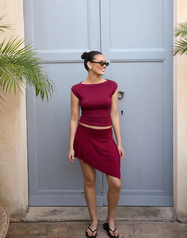 khy asymmetrical ruched dress Ariana Asymmetrical Hem Midi Skirt  The Tinsel Rack