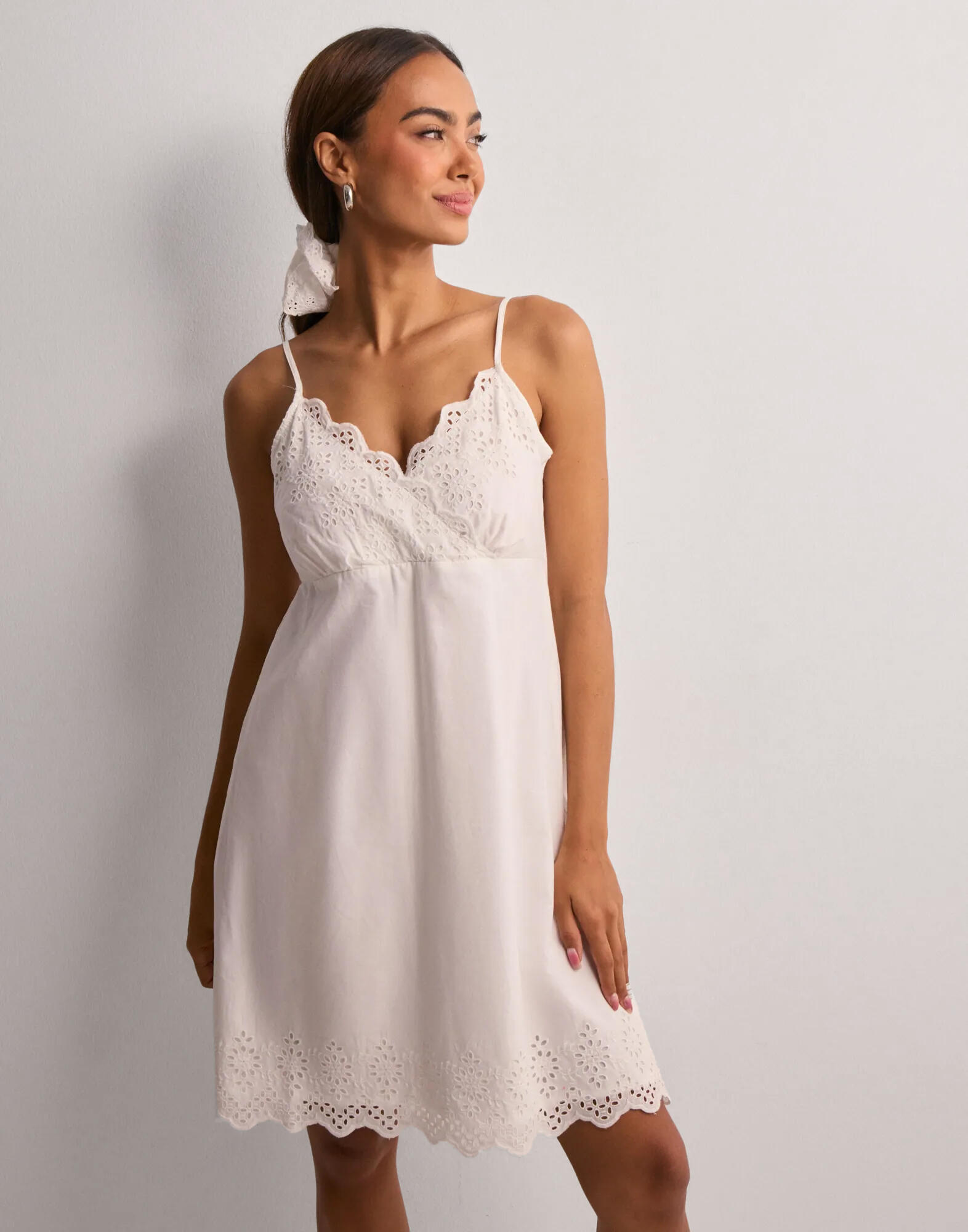 Onllou Life Emb Long Skirt Bright White